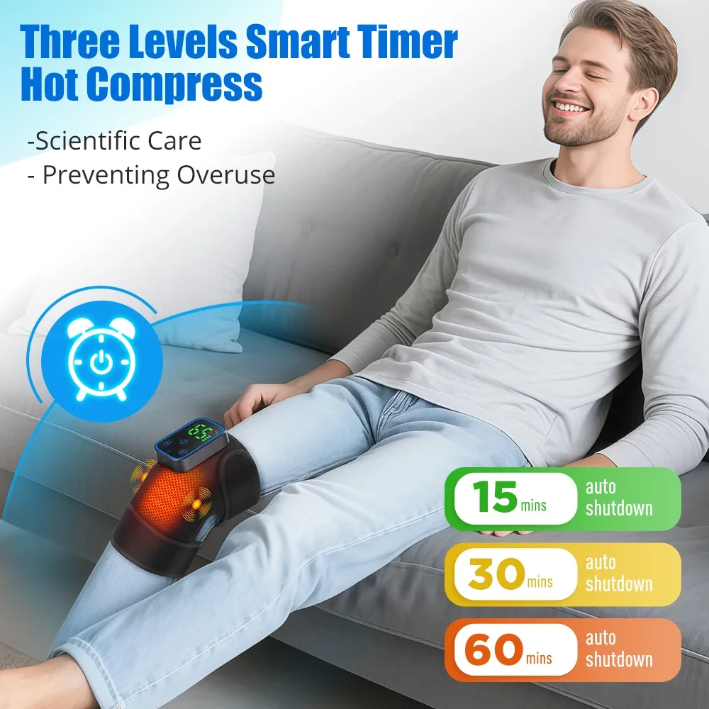 Electric Heating Shoulder Massager 7-gear Heating Knee Massage Belt App Phone Control Vibration Heated Pad Shoulder Joint Device