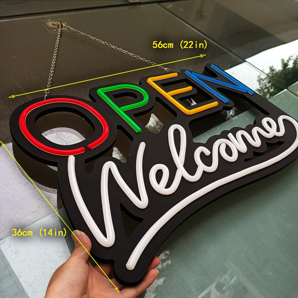 Dimbare LED Neon Bord Voor Winkel, Café Of Salon (38x24 Dimbare LED Neon Bord Voor Winkel, Café Of Salon (38x24
