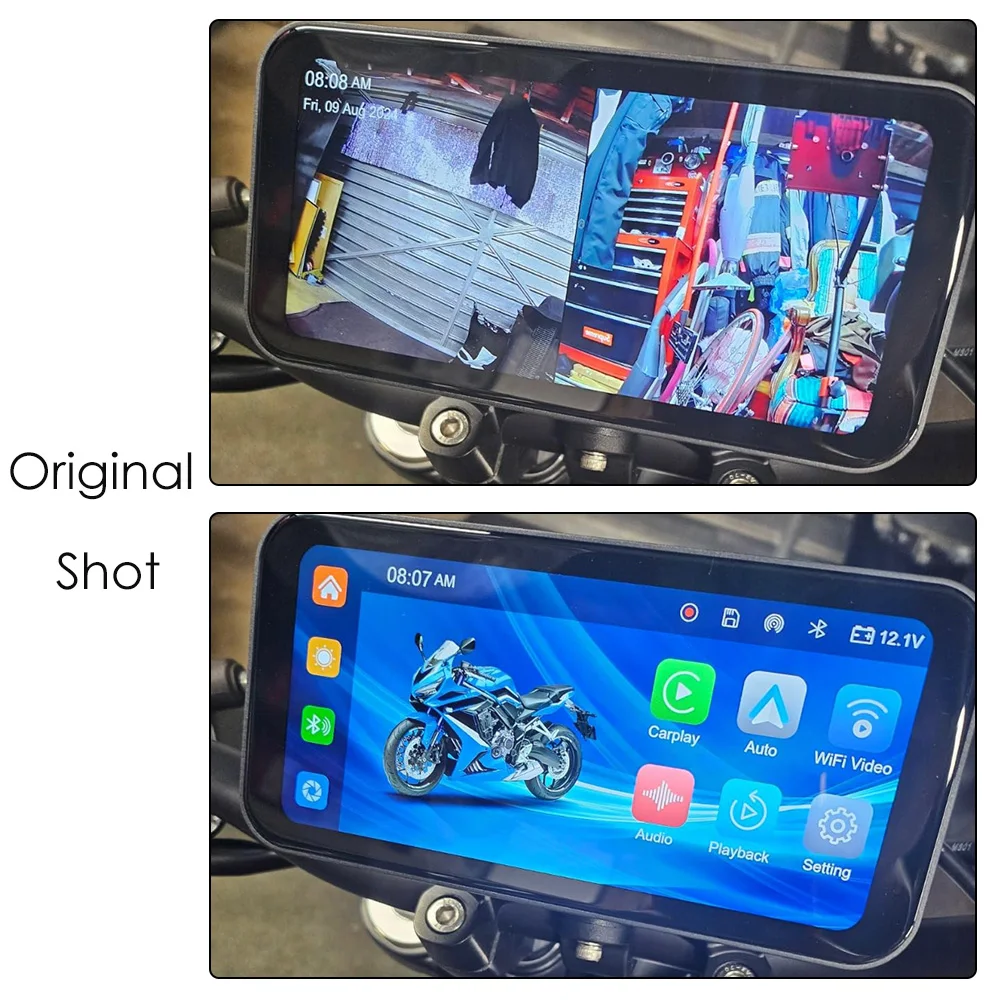 Motorcycle DVR 6.25 Inch Dash Cam Drive Recorder Carplay 2K Sony Dual Camera Front Rear TPMS Navigation Motorcycle Accessories - Image 6