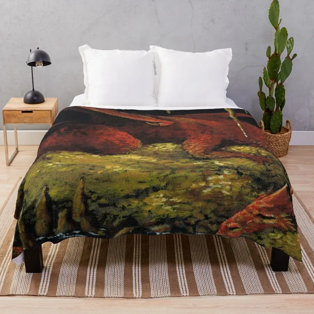 Dragon Cave Lair And Treasure Hoard - Painting Throw Coperta Regalo Personalizzato Cute Plaid Kid'S Coperte