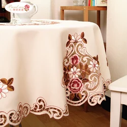 Proud Rose Elegant Round Table Cloth Fashion Embroidery Fabric Art Tablecloth Modern Rural Style Round Tablecloth free shipping