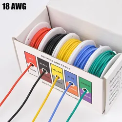 Versatile 18 AWG Tinned Copper Silicone Wire Kit - 5 Vibrant Colors, 16.4ft Each - 18 AWG