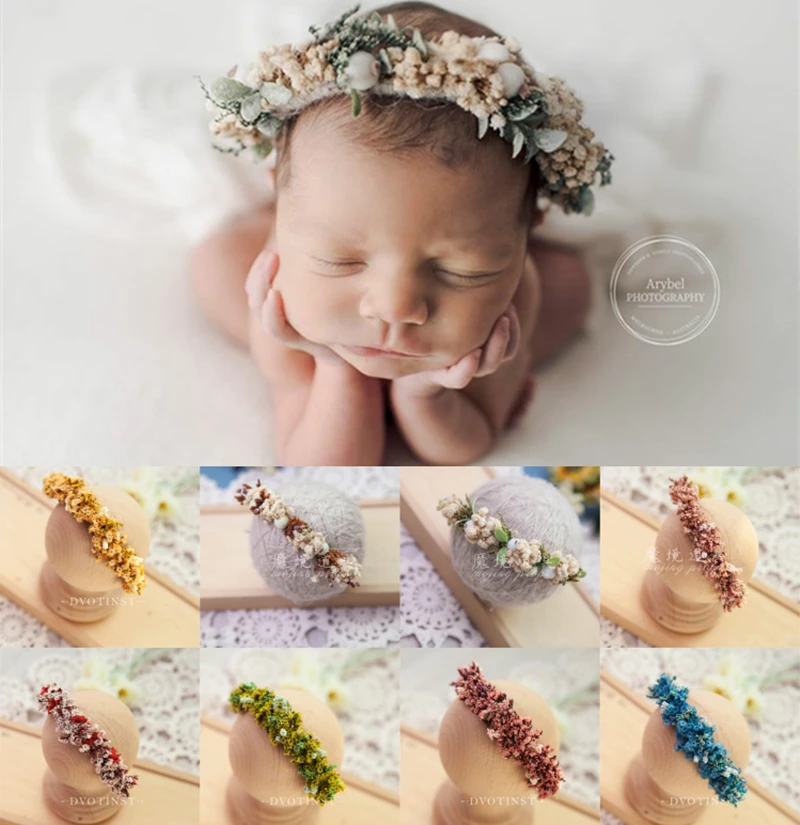 Dvotinst Newborn Photography Props Baby Cute Floral Flower Headbands Headwear Fotografia Headdress Studio Shooting Photo Props