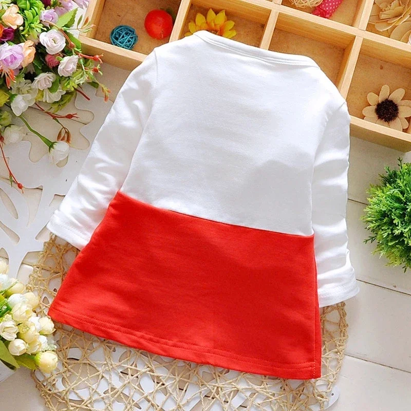 Spring Autumn Cotton Girls Dress Cartoon Mickey Minnie Mouse Print Beautiful Princess Party Long Sleeve Pajama Tops Kid Clothes children pajamas sets