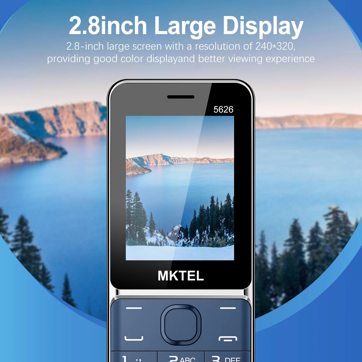 MKTEL 5626 Feature Phone Triple Sim Card 2.8" Display 1800mAh Battery MP3/MP4/FM/Radio/Bluetooth/GPRS Senior Phone 2