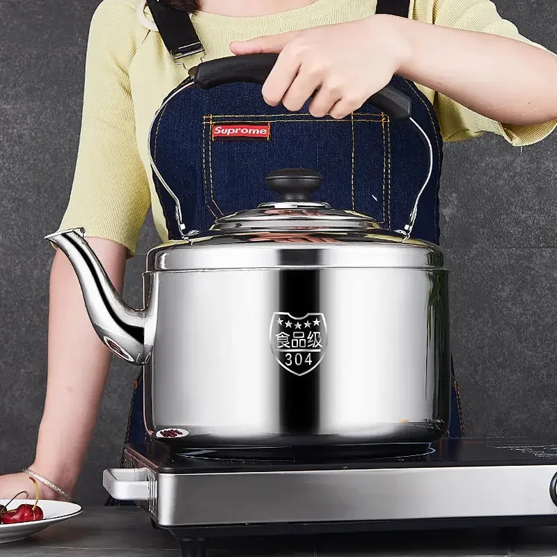 Stainless Steel Kettle Sounding Large Capacity Whistle Gas Gas Induction Cooker Teapot Kettle Metal Tea Camp Kitchen Hot