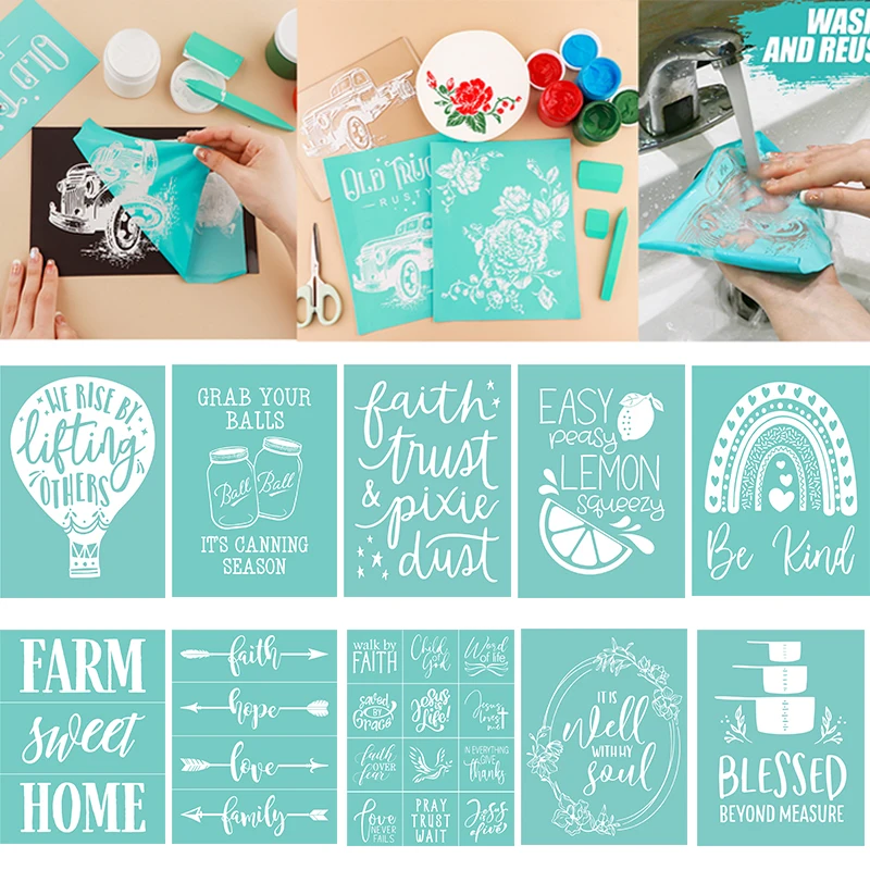 42 Styles Silkscreen Stencils Reusable Self-Adhesive Silk Screen Printing Clay Stamps for Clothing Diy Jewelry Furniture Accents silkscreen stencils