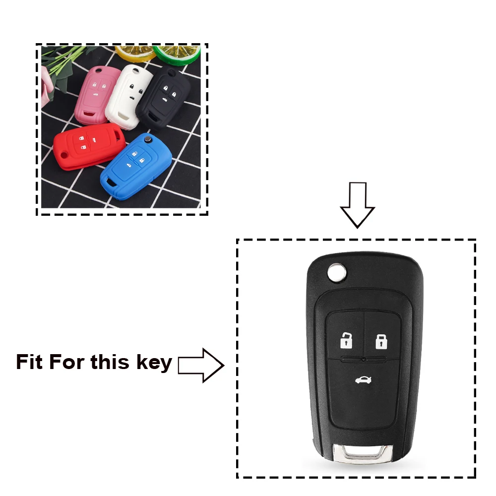 KEYYOU 2/3BT Remote Silicone Rubber Car Key Case Cover For Chevrolet Cruze Aveo Camaro Epica Lova Sail Spark OPEL Astra Corsa