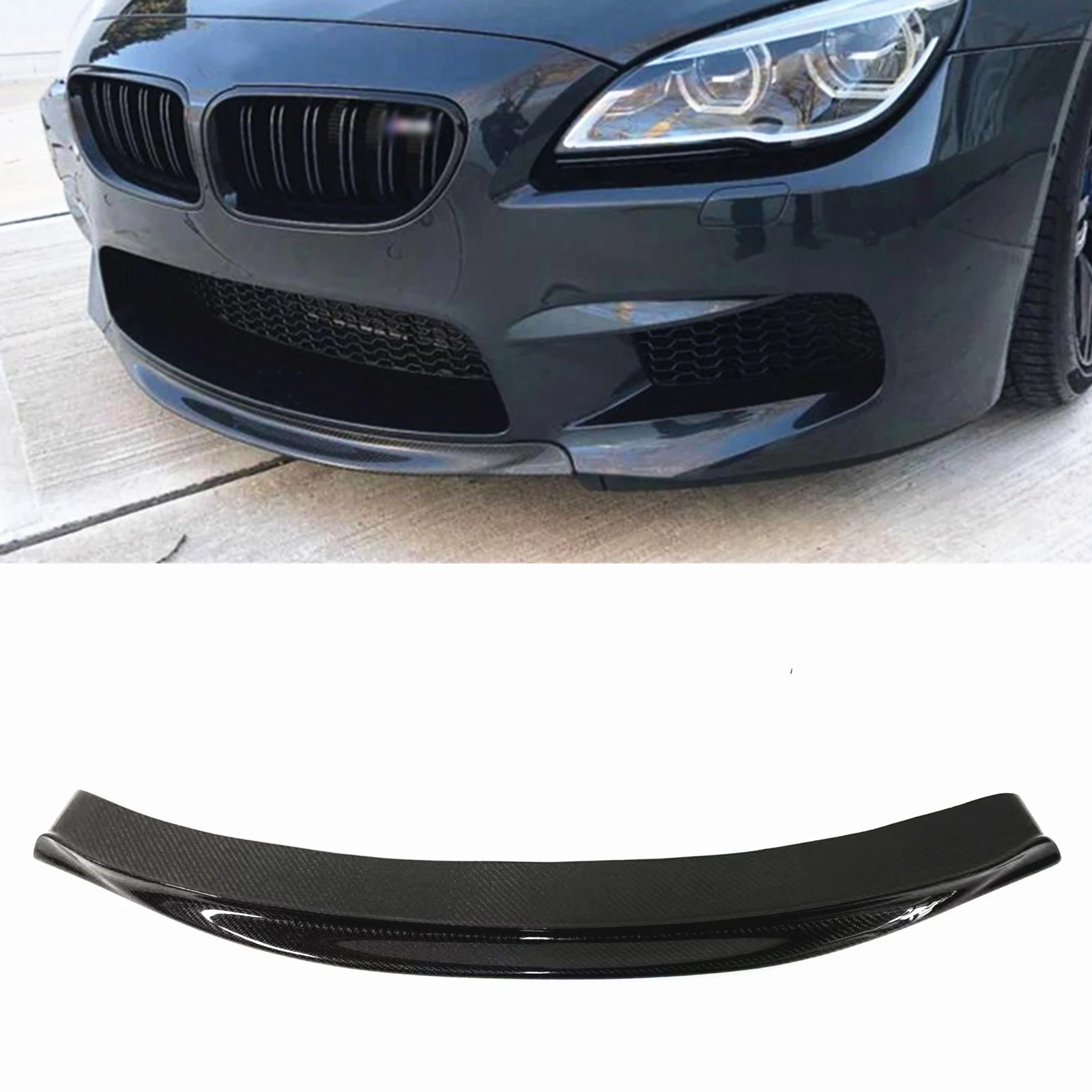 For-BMW-F12-F13-F06-M6-2013-2018-Front-Bumper-Spoiler-Lip-Real-Carbon ...
