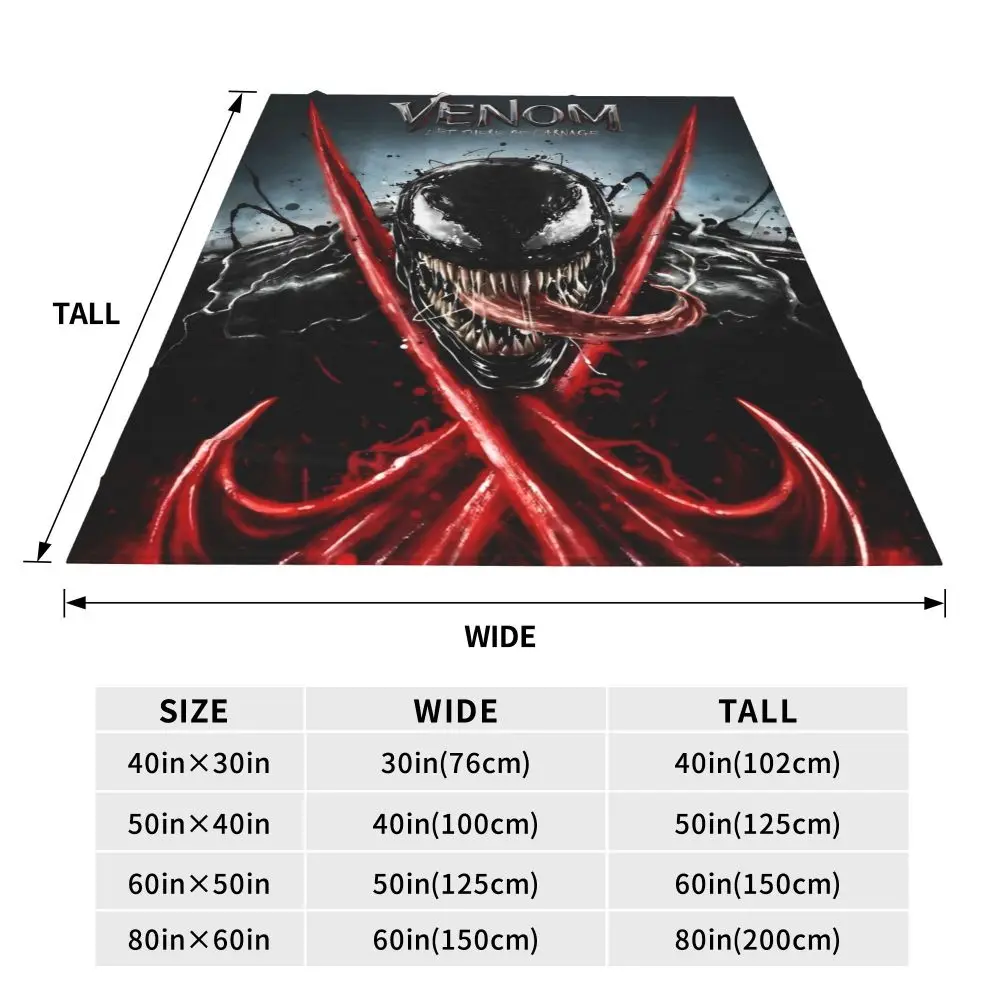 Description Picture 3 of itemVenom Super Hero Blanket Warm Soft Novelty Plush Throw Blanket For Couch Chair Sofa Bed Camping Flannel Bedspread Bed Cover