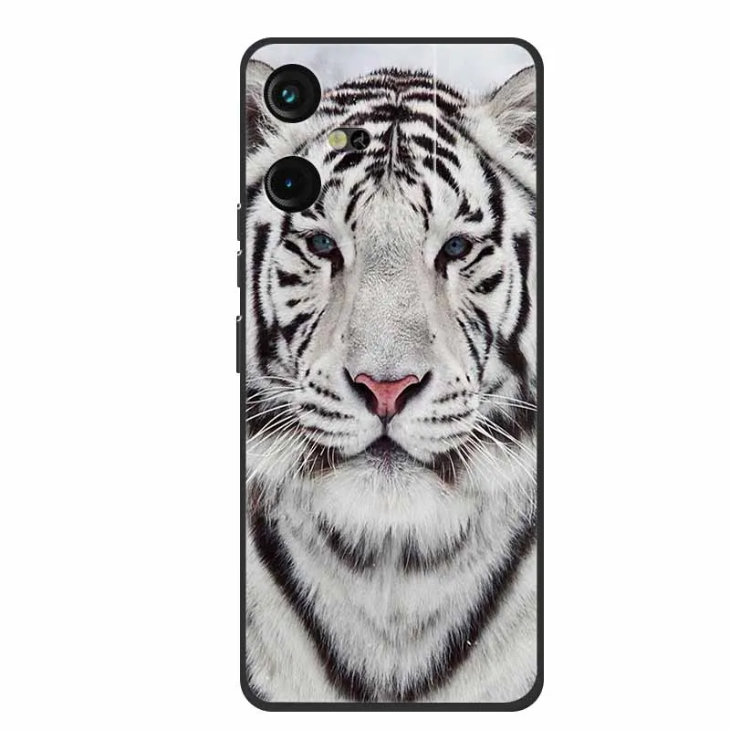 Luxury Soft Silicone TPU Phone Back Cover with Animal Wolf Design