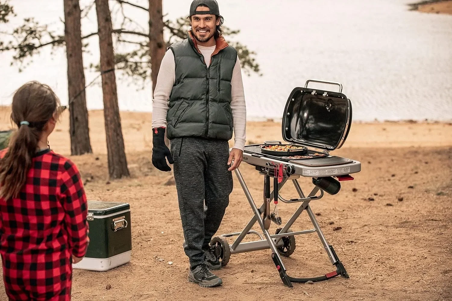 Traveler Portable Gas Grill, Black grill electric gas grill camping equipment bbq korean bbq pizza oven outdoor