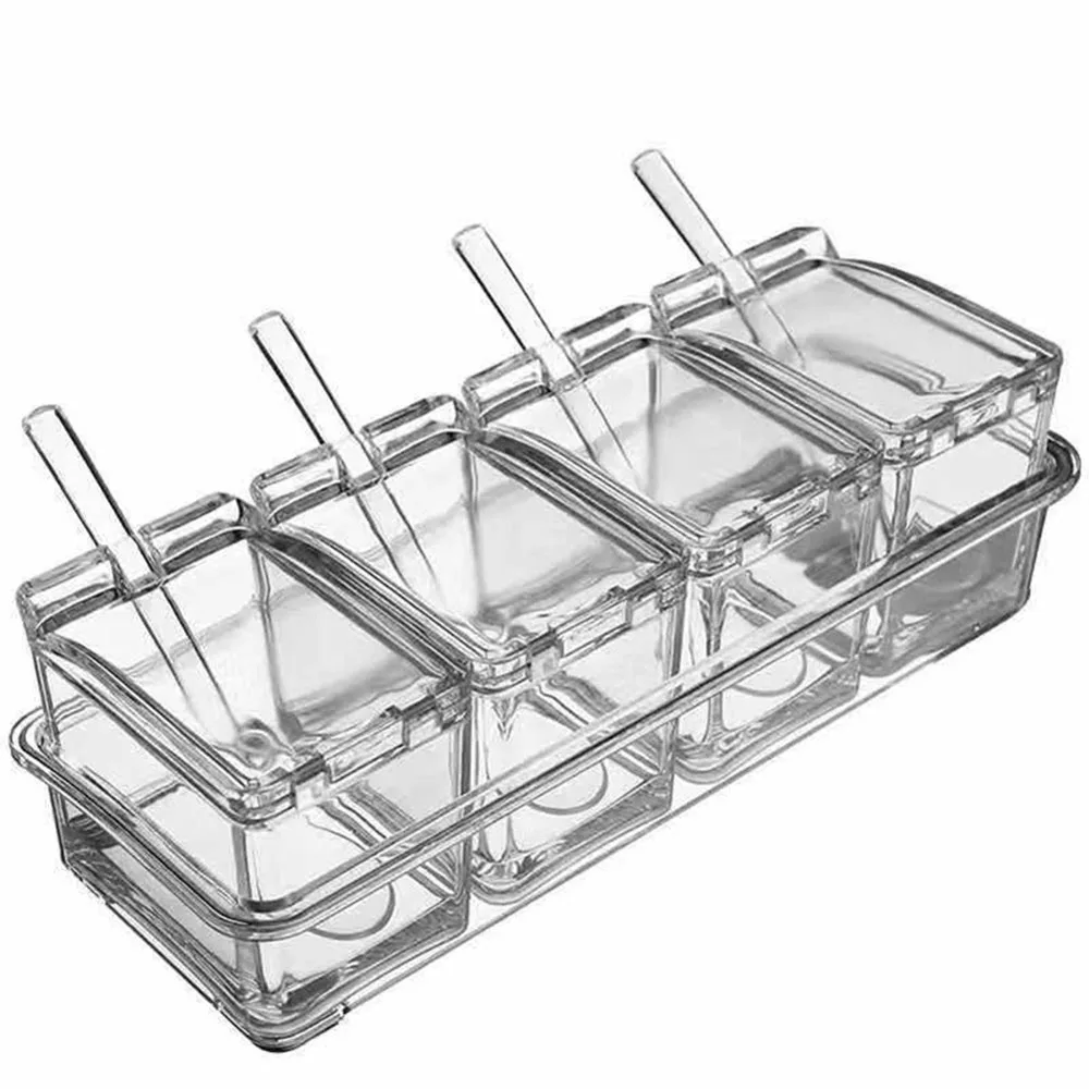 Flip-cover Design Seasoning Box Dustproof Moisture-proof Seasoning Bottle For Home Restaurant