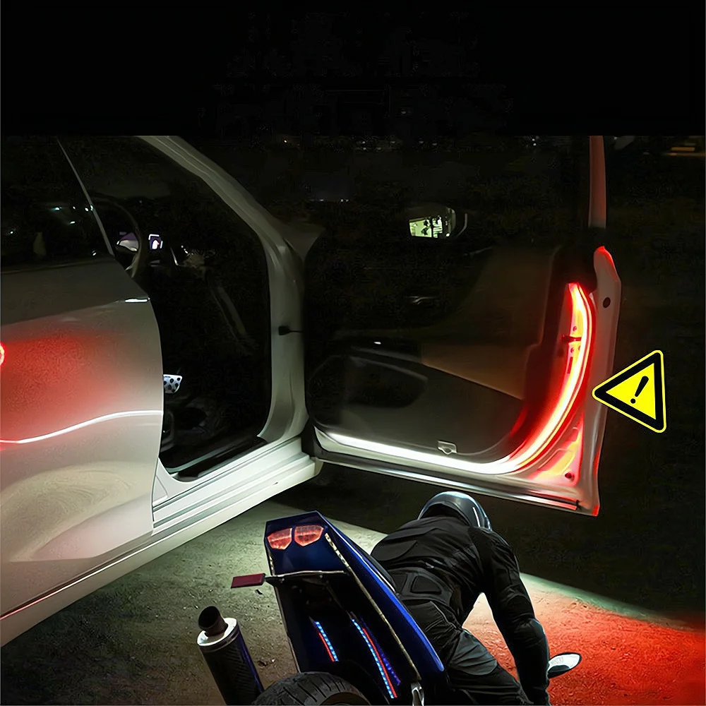 1pcs Car Doors Opening Warning Light Welcome Auto Led Strobes Signal Parking Anti Collision Decoratives Ambient