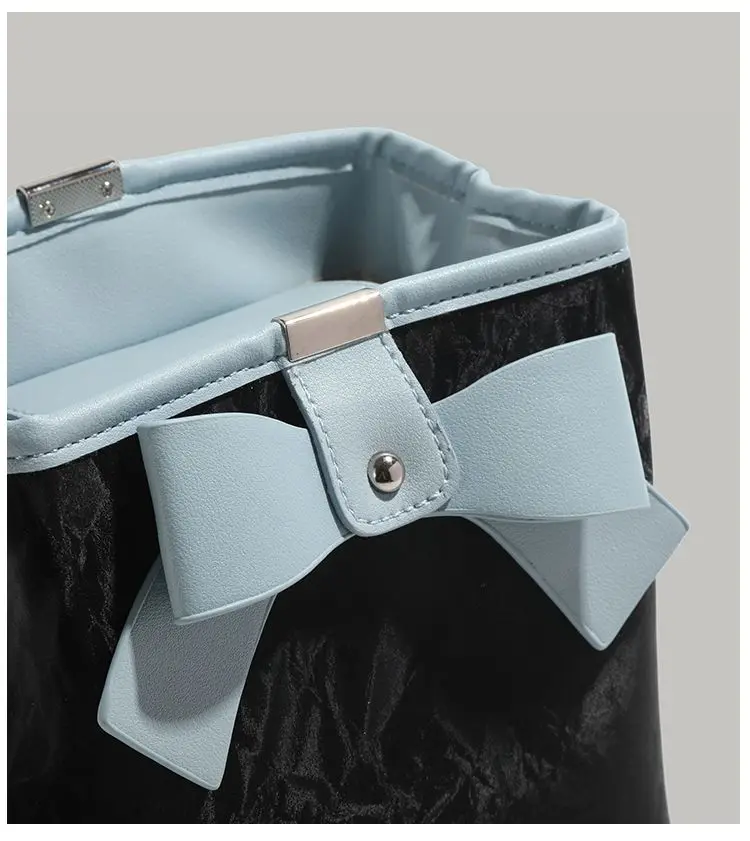 JIAERDI Sweet Cool Black Shoulder Bags Purse Women 2025 Versatile Bow Y2k Handbag Female Hot Girls Crossbody Bags Bucket Bag New