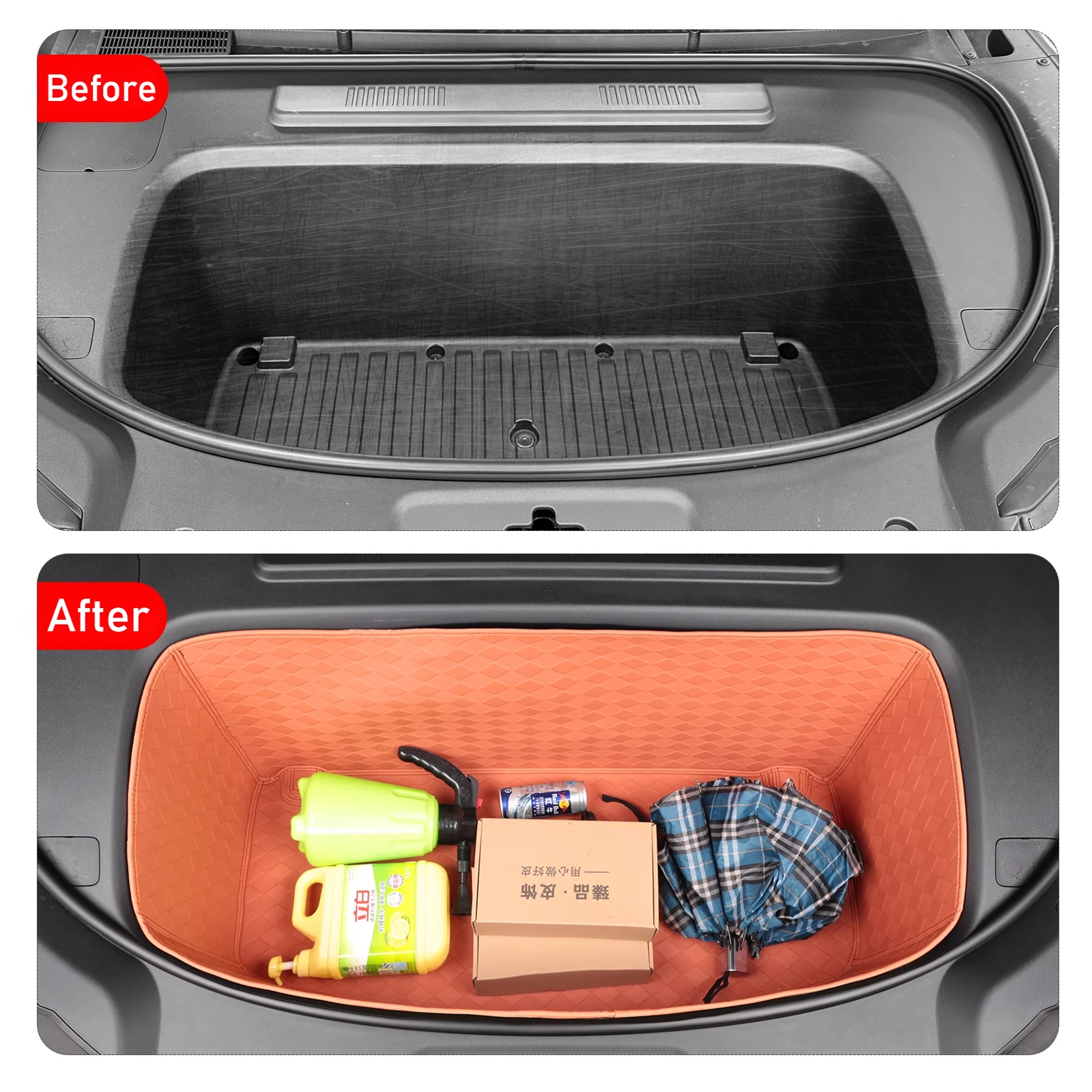 For DEEPAL S05 Frunk Mat Full Coverage Nappa Leather Protective Liner-Anti-Scratch Front Storage Pad Interior Accessories
