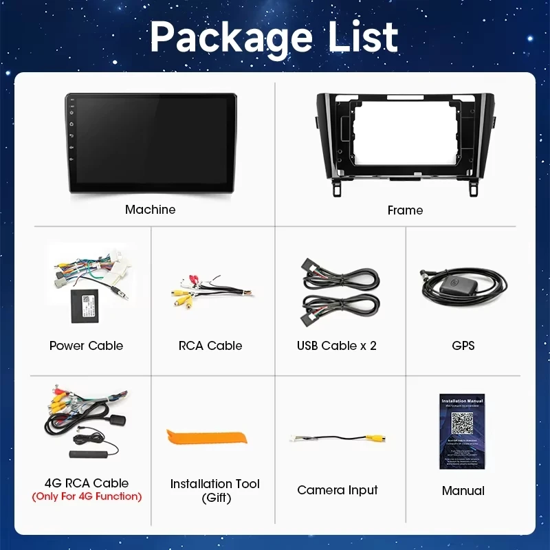 Radio para coche Srnubi de 10 pulgadas para Nissan X-Trail 2013-2017, Carplay inalámbrico, Android Auto, navegación GPS, reproductor multimedia de vídeo, unidad principal de 2 Din con marco, soporte de audio DSP, control del volante 8