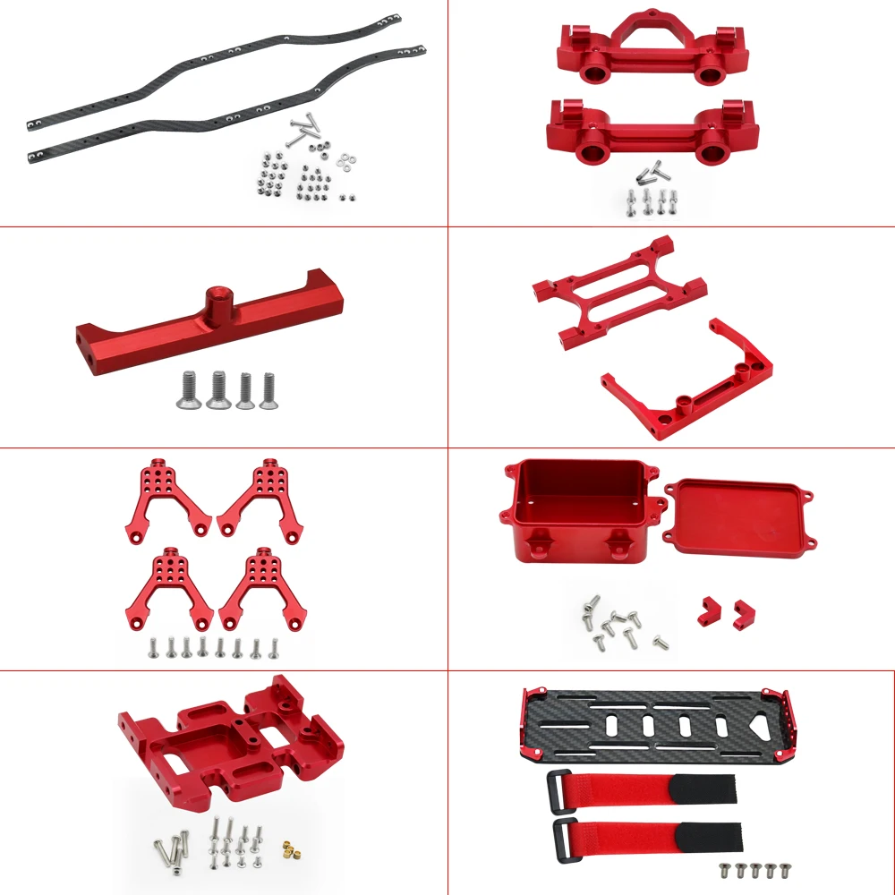 Sbba7be9e875d4c7ab31307a22281d5e4U 1/10 RC 크롤러 카본 파이버 거더 4MM CNC 금속 자동차 섀시 프레임 바디 키트 부품 (Axial SCX10 II Rock Off Road 트럭용)