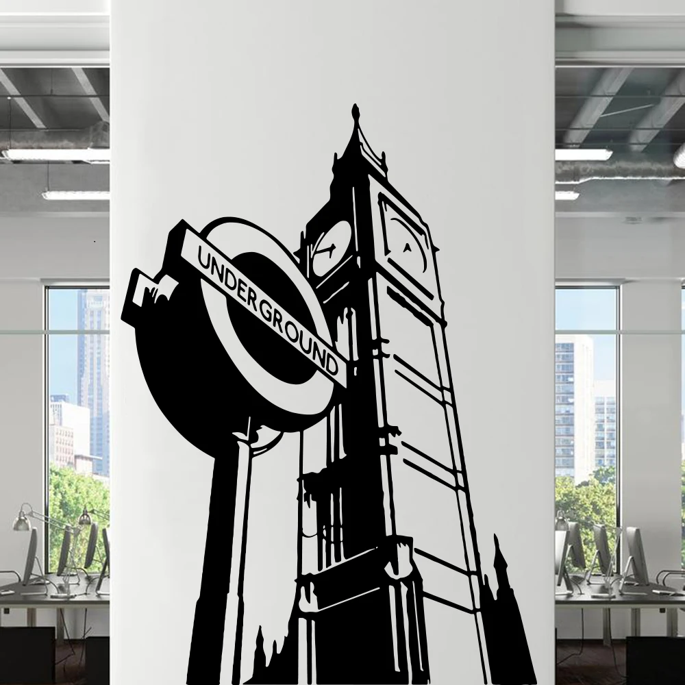Big Ben London City Underground City Wall Sticker Soggiorno Intercity Landscape Wall Decal Playroom Vinyl Home Decor