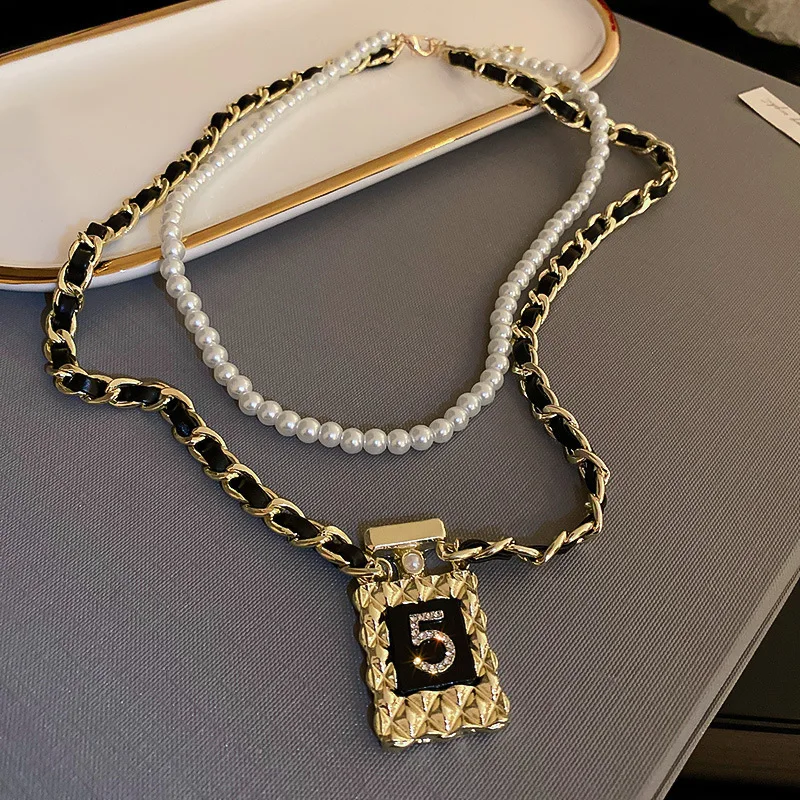 CHANEL Pendant Necklace CC Logo light Gold baby pearl silver rhinestone 09A  w/ Box – art Japan Export