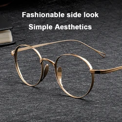 2023 Japan Luxury Brand KMN-113 Same Design Pure Titanium Retro Glasses Women Men Frame Optional Diopter Customized Eyewear