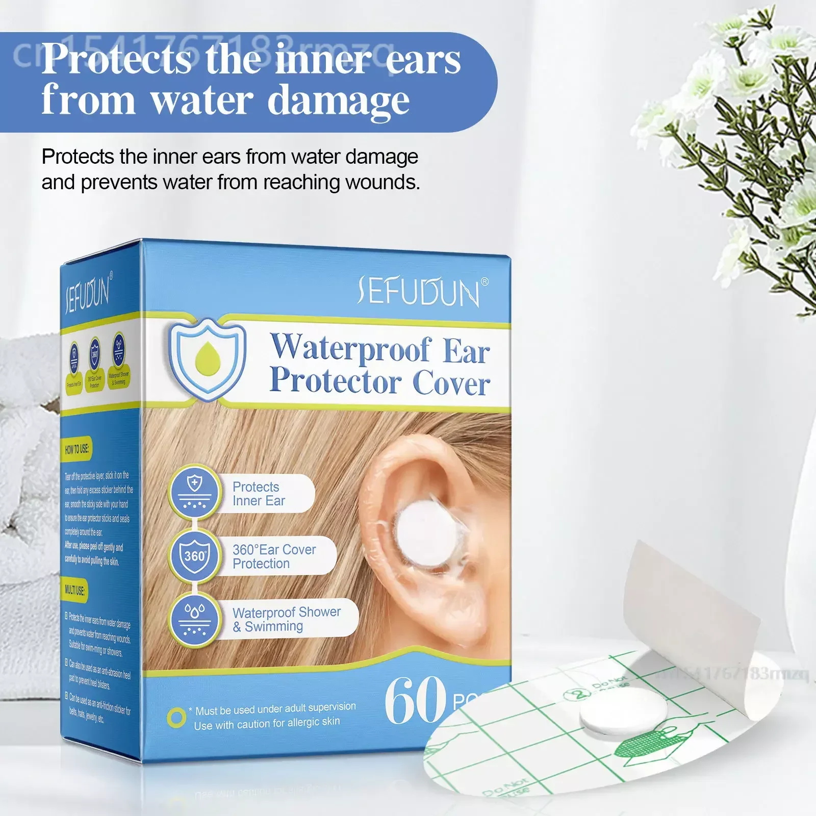 Pansements Enfants 200 Autocollants Oreilles Étanches - Protection Transparente Pour Douche, Natation Et Spa - Jetables Patch Natation Transparent