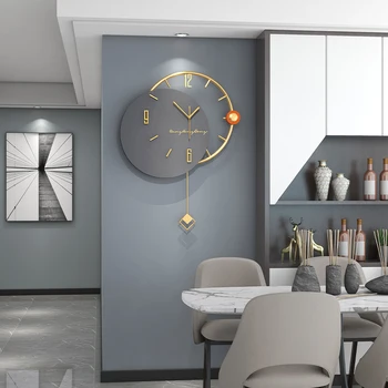 Large 3D Nordic Swingable Art Wall Clock 1