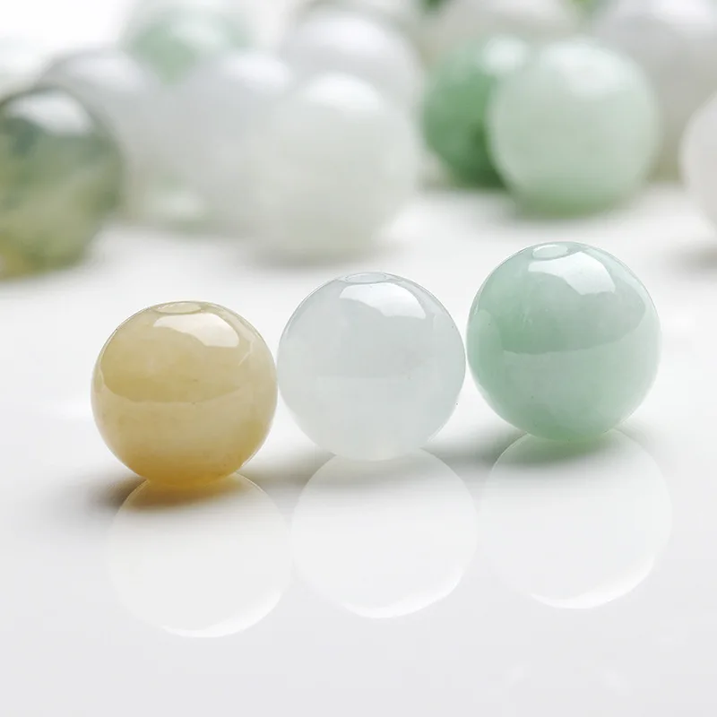 

8mm Natural Myanmar Jadeite Round Loose Beads For Jewelry Making Diy Bracelet Necklace Burma Jades Bead Accessories Jewellery