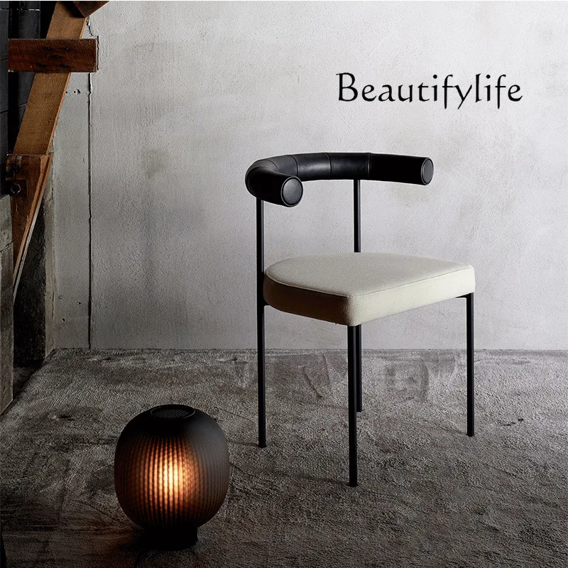 Nordic fabric soft bag back chair hotel wrought iron simple leisure chair