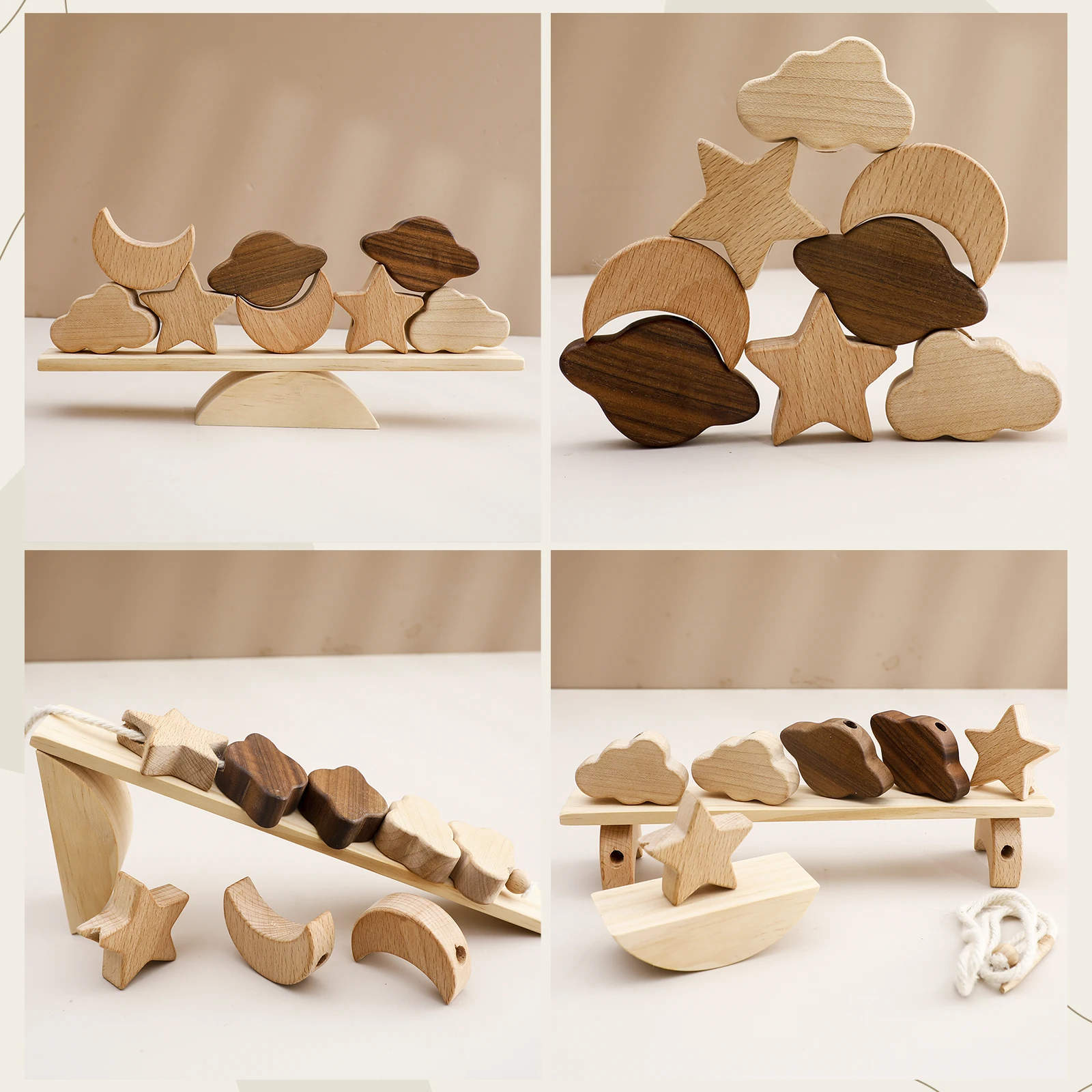 Baby Animal Threading Toys Wooden Seesaw Toys Blocks Board Games Montessori Hands-on Ability Educational Children Blocks Gifts wooden blocks,wooden toys,wooden stacking toys,wooden puzzle toys