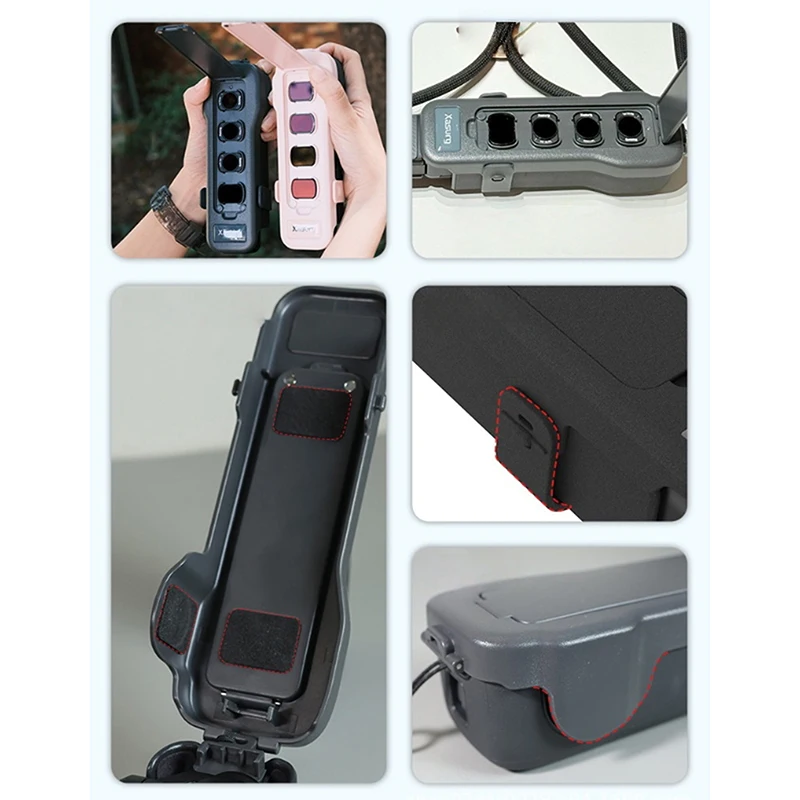 1Pcs DIY Accessories Protective Case For DJI Osmo Pocket 3 Gimbal Flip Protective Cover With 4 CPL/ND Filters Storage Slots