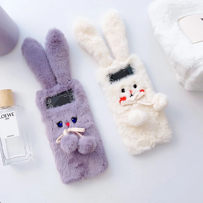 Custodia Funda Per Samsung Galaxy Z Flip 4 Z Flip 3 Z Flip Second Z Flip 2 Ball Purple Rabbit Custodia Protettiva Antiurto Per Telefono