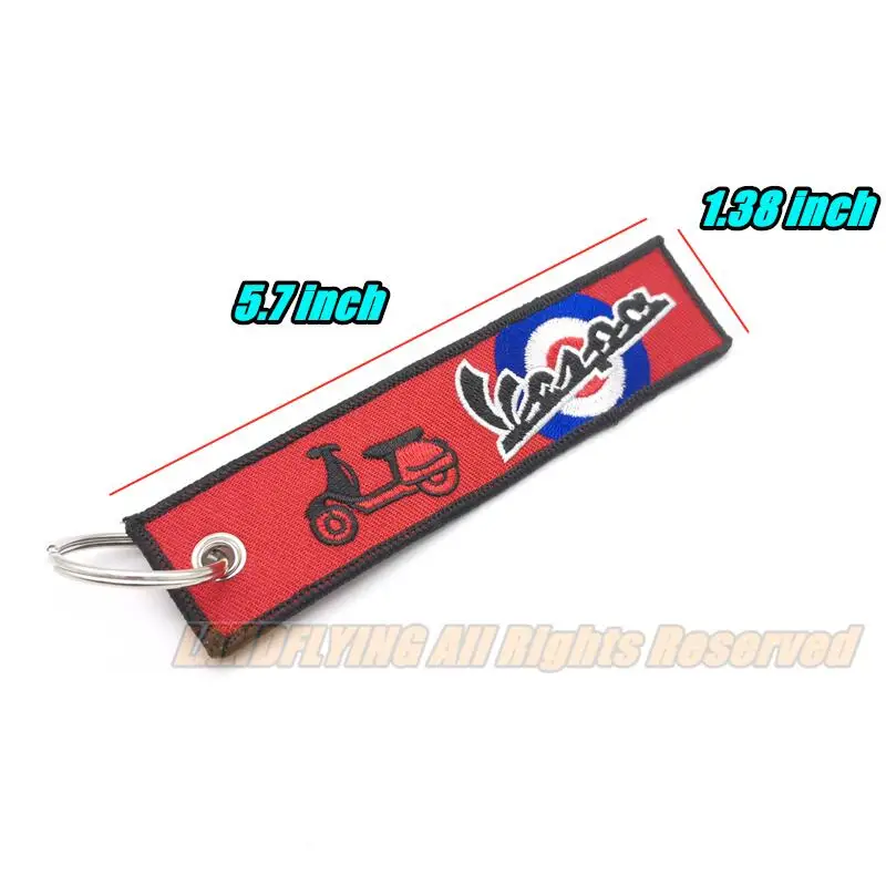 Motorcycle Keychain Embroidery Keyring Keyfob Key Chain For Piaggio VESPA GTS300 Sprint Primavera Super GTV LX PX ET Key Holder