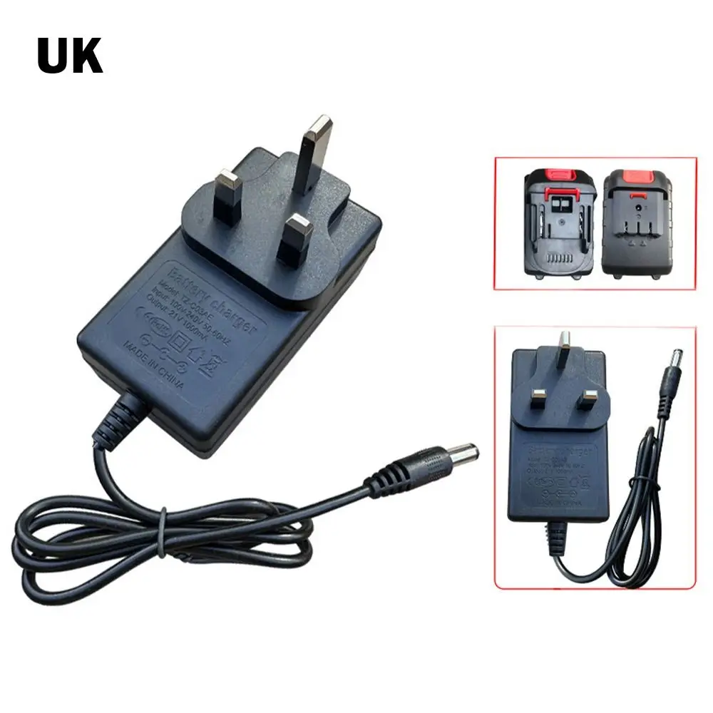 21V Lithium Battery Charger US/EU/UK/AU Plug 1A Power Tool Adapter Universal Fast Charging Battery Transformer