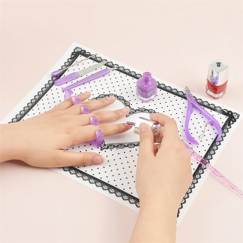 28*21cm New Fashion Silicone Pillow Hand Holder Cushion Lace Table Washable  Foldable Mat Pad Nail Art Salon Manicure Practice - AliExpress