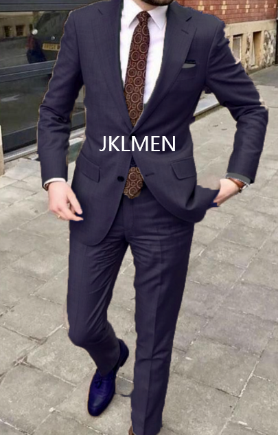 2023 Men's Suit Handsome Casual 2 Piece Suit For Men Wedding Tuxedos Notched Lapel Groomsmen Business Prom Blazer - as picture7, 5XL