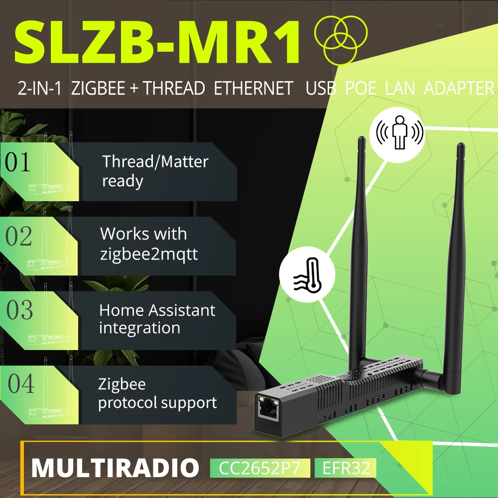 SLZB-06/M/P7 Zigbee 3.0 게이트웨이 코디네이터(PoE 이더넷/USB/WiFi 브리지 포함) Zigbee 2MQTT, 홈 어시스턴트, ZHA와 호환 가능