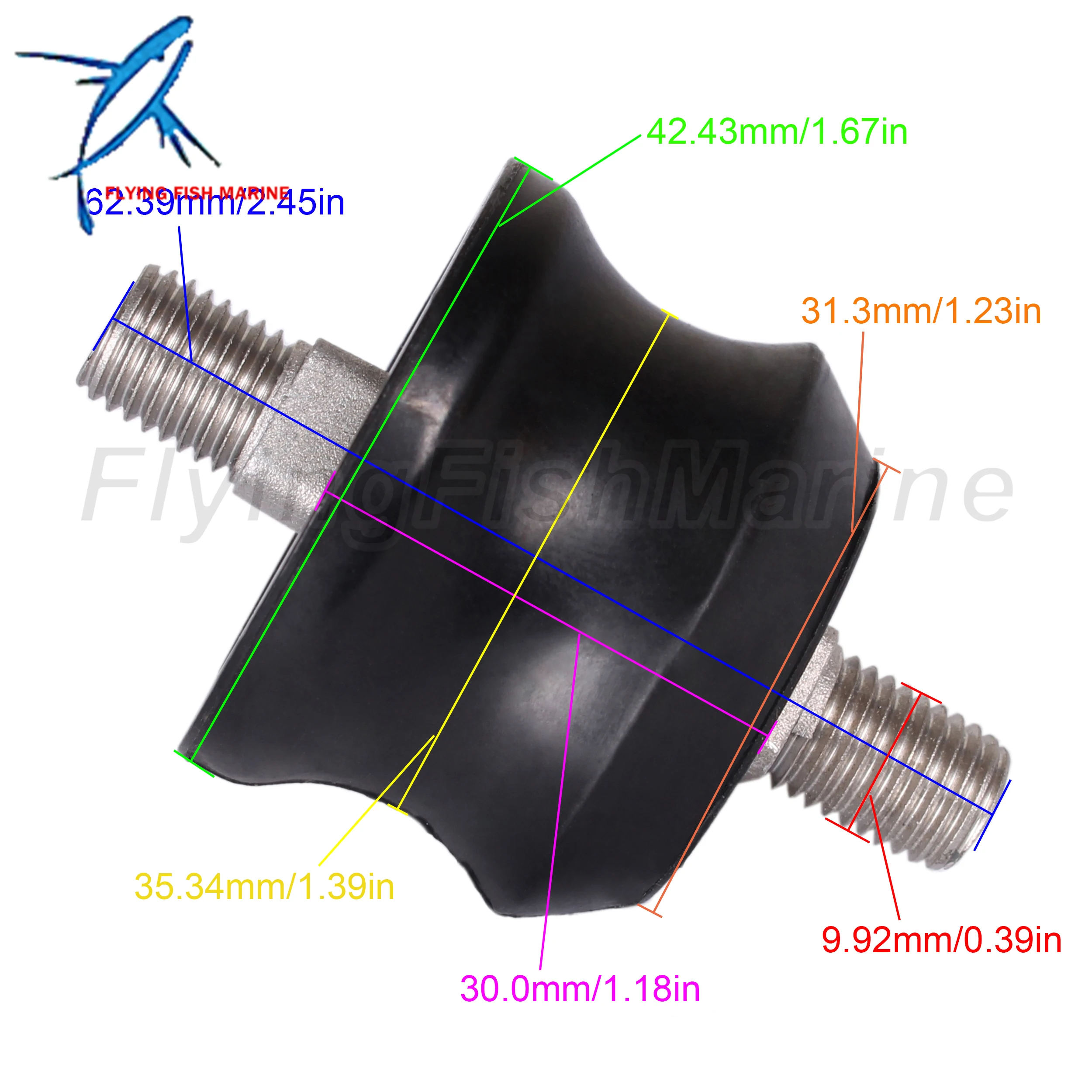Outboard Engine Rubber Mount Damper Upper For Yamaha Seapro HDX 20HP 25HP 30HP 664-44514-00-94/5B/64 T20-00000100 Shock Absorber