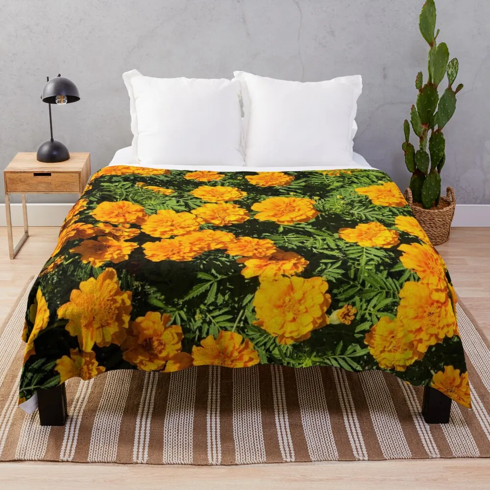 

Marigold Throw Blanket Hairy Blanket Retro Blankets