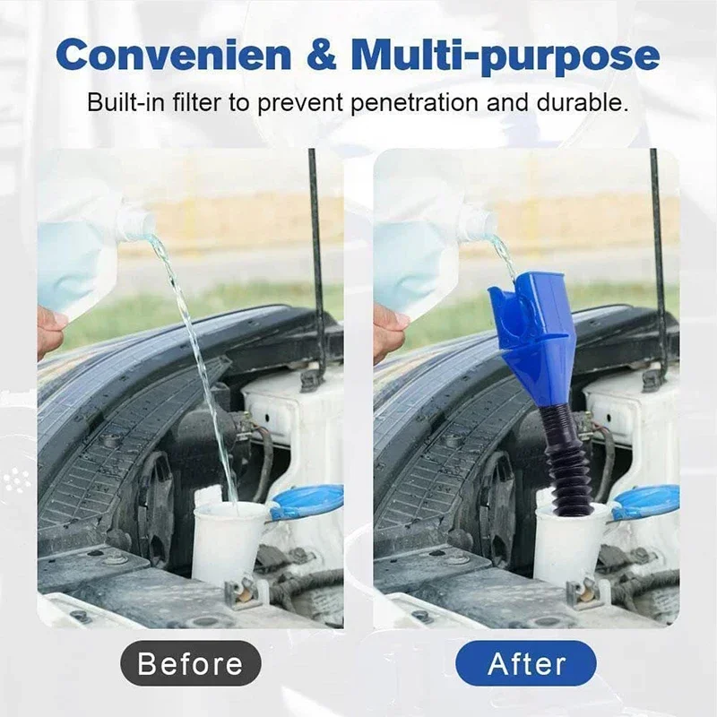 1-3PC Car Refueling Funnel Gasoline Foldable Engine Oil Funnel Tool Plastic Funnel Car Motorcycle Refueling Tool Auto Accessorie