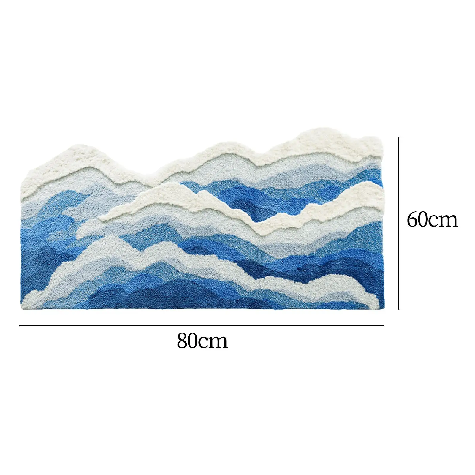 Area Rug for Home Decor Washable Non Skid Bathroom Rug Wave Rug Bath Mat for Children`s Room Entrance Living Room Playroom Girls