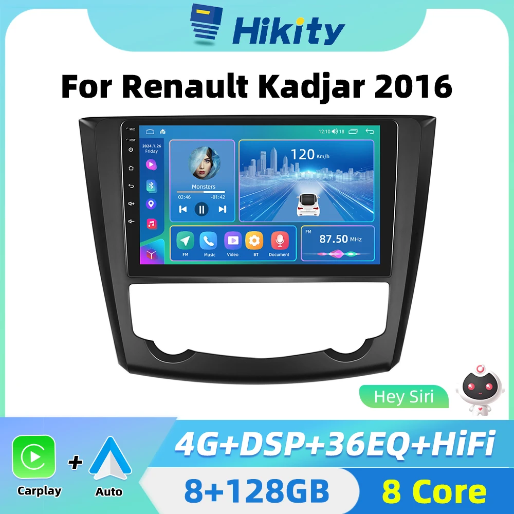 Hikity 2 Din Autoradio Android Per Renault Kadjar 2016 Auto Stereo Radio Carplay Auto Navigazione Android Gps Autoradio Wifi
