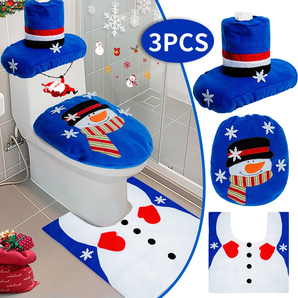 Cartoon Toilet Seat Cover Cute Christmas Toilet Cover Set Creative