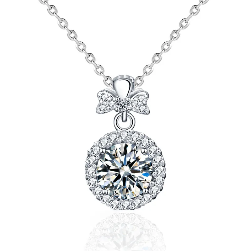 

Perfume Bottle Shape 925 Sterling Silver Moissanite Pendant Necklace Collar Necklace Women's Mosan Diamond Pendant Fine Jewelry