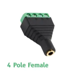 Stereo/Mono 3.5mm Headphone Jack Solderless Connector - 8pcs (4 Pole Female)