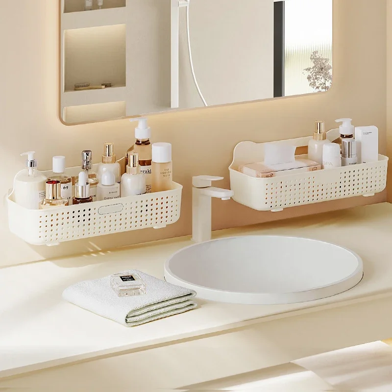 Bathroom Home Storage Shelf Toilet Storage Cabinet Drain Rack Punch Free Wall Mounted Shower Cosmetics Dressing Organizer Shelve 3