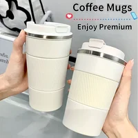 380/510ml Coffee Thermos Mug Anti-scald Portable Water Cup Stainless Steel 304 Coffee Cup Anti-slip Leakproof Car Cups 2
