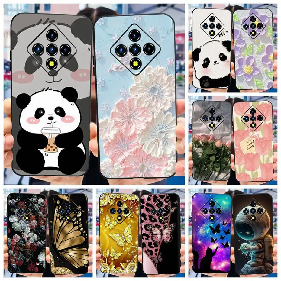 Lovely Painted Soft TPU Back Cover - Black Silicone Phone Case