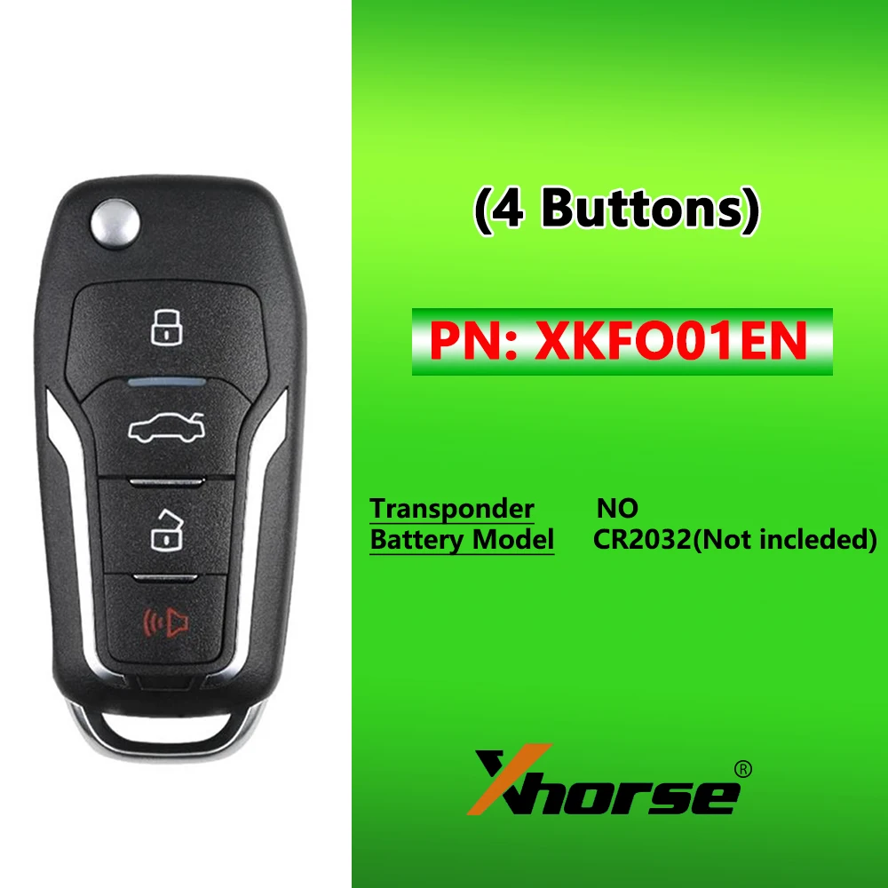 

5pcs/lot Xhorse XKFO01EN VVDI Wire Remote Control Car Key 4 Buttons for Ford VVDI Mini Key Tool VVDI2 Universal Car Remote