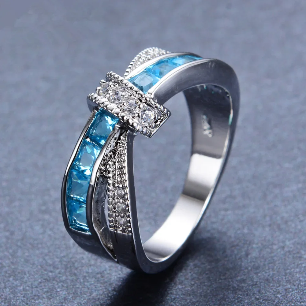 wholesale 925 Sterling silver Ring Beautiful pretty fashion Wedding ring Party White gold color women stone crystal Lady jewelry - Image 3